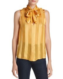 Gwenda Striped Tie-Neck Top at Bloomingdales